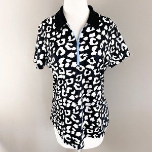 Jofit Baileys Rib Women's Short Sleeve Golf Polo Black & White Medium